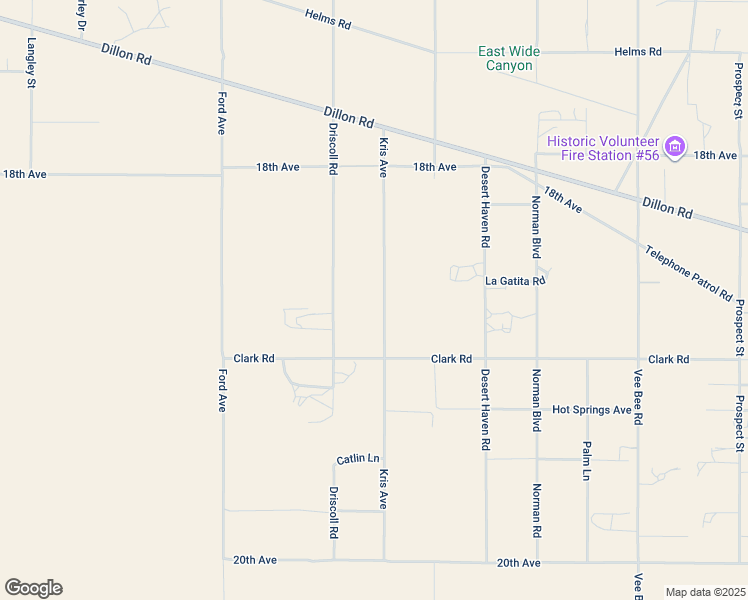 map of restaurants, bars, coffee shops, grocery stores, and more near 18625 Kris Avenue in Desert Hot Springs