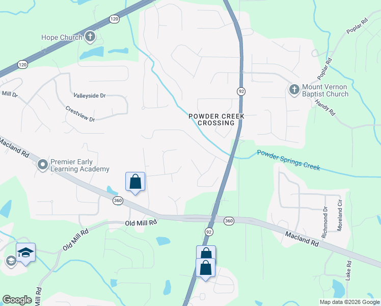 map of restaurants, bars, coffee shops, grocery stores, and more near 209 Powder Creek Way in Dallas