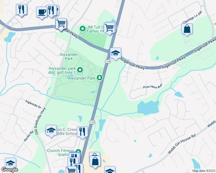 map of restaurants, bars, coffee shops, grocery stores, and more near 956 Scenic Highway North in Lawrenceville