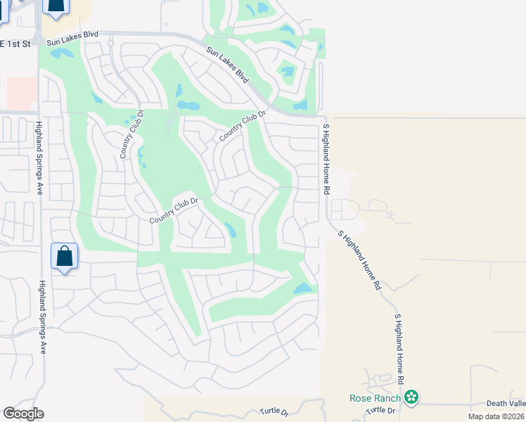 map of restaurants, bars, coffee shops, grocery stores, and more near 1142 Fairway Oaks Avenue in Banning