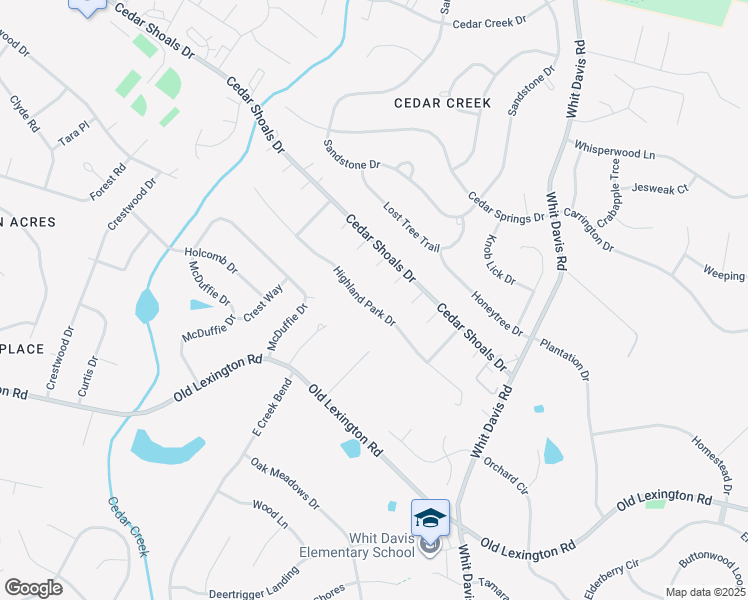 map of restaurants, bars, coffee shops, grocery stores, and more near 150 Bayberry Court in Athens