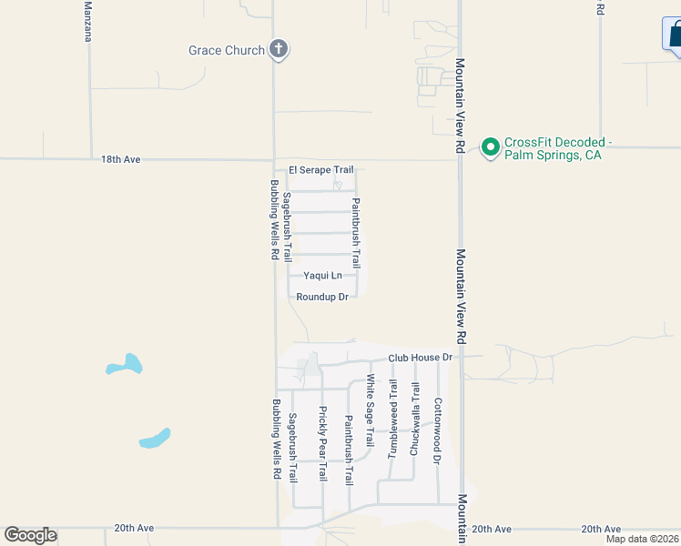 map of restaurants, bars, coffee shops, grocery stores, and more near Yaqui Lane in Desert Hot Springs