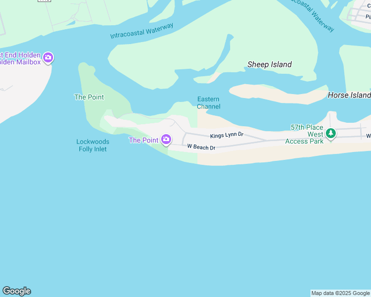 map of restaurants, bars, coffee shops, grocery stores, and more near 6725 West Beach Drive in Oak Island