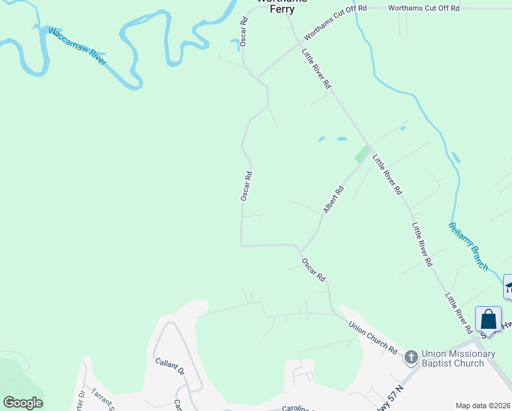 map of restaurants, bars, coffee shops, grocery stores, and more near 1304 Oscar Road in Little River