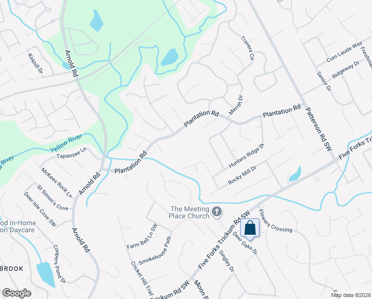 map of restaurants, bars, coffee shops, grocery stores, and more near 2160 Plantation Road in Lawrenceville