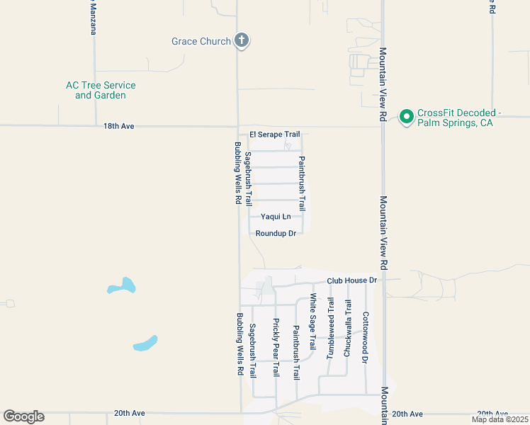 map of restaurants, bars, coffee shops, grocery stores, and more near 67626 Yaqui Lane in Desert Hot Springs
