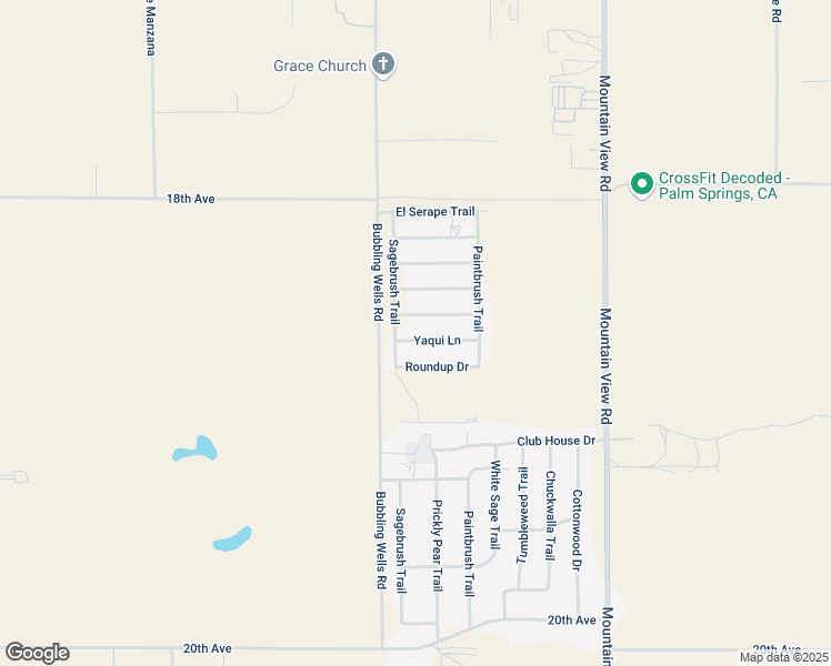 map of restaurants, bars, coffee shops, grocery stores, and more near 67610 Yaqui Lane in Desert Hot Springs