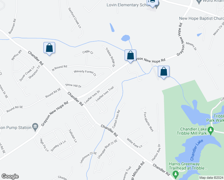 map of restaurants, bars, coffee shops, grocery stores, and more near 487 Leaflet Ives Trail in Lawrenceville