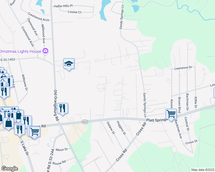 map of restaurants, bars, coffee shops, grocery stores, and more near 154 Stephanie Drive in Lexington