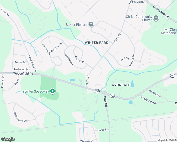 map of restaurants, bars, coffee shops, grocery stores, and more near 282 Keels Road in Sumter
