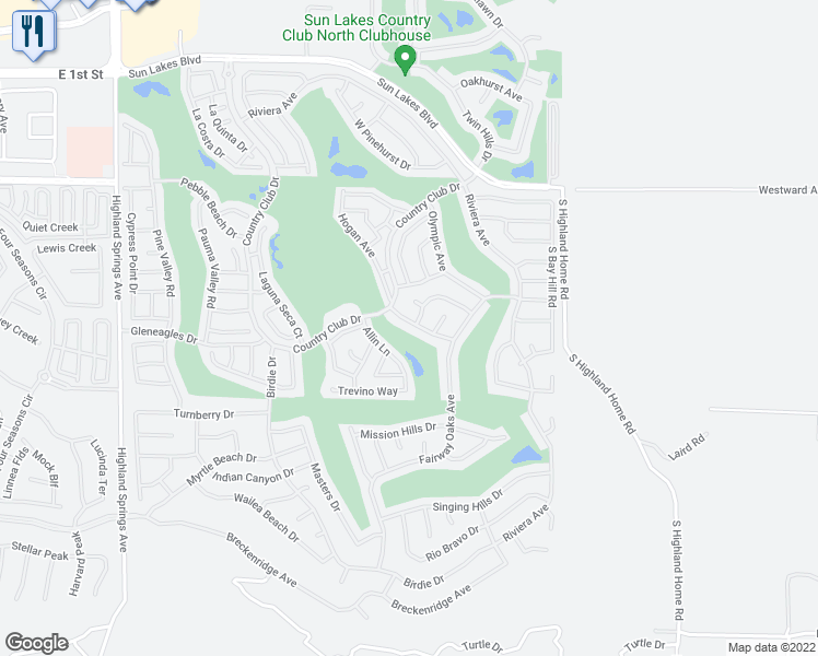 map of restaurants, bars, coffee shops, grocery stores, and more near 5178 Savannah Drive in Banning