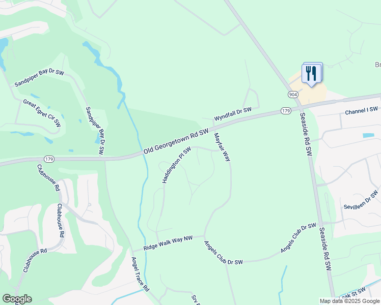 map of restaurants, bars, coffee shops, grocery stores, and more near 7440 Haddington Place Southwest in Sunset Beach