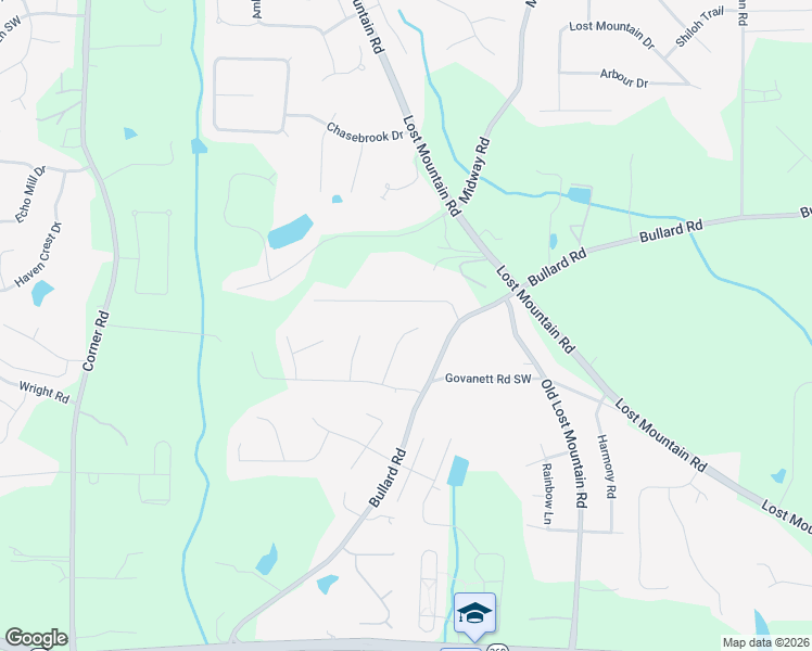 map of restaurants, bars, coffee shops, grocery stores, and more near 1738 Charrington Way in Powder Springs