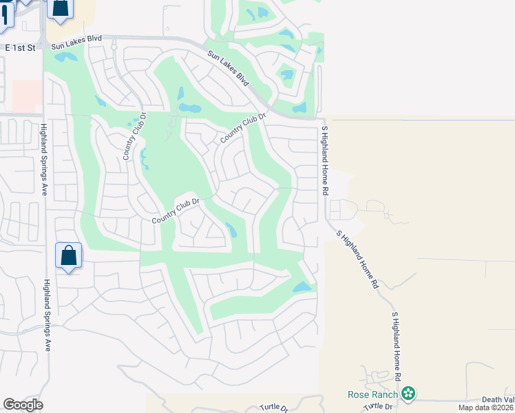 map of restaurants, bars, coffee shops, grocery stores, and more near 1179 Fairway Oaks Avenue in Banning