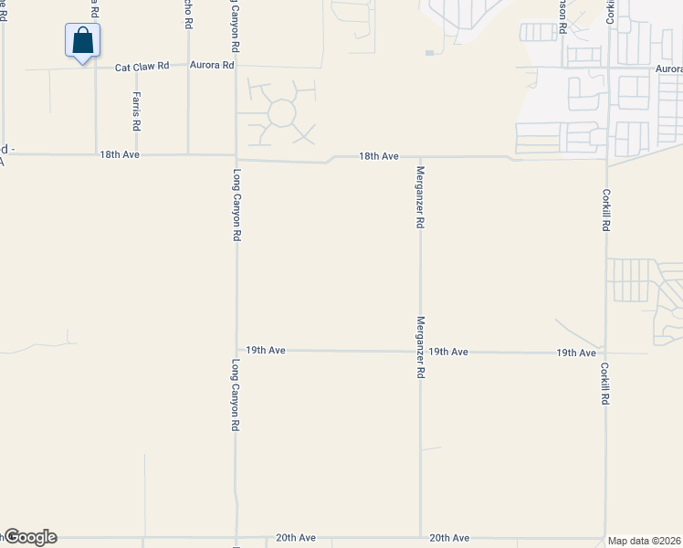 map of restaurants, bars, coffee shops, grocery stores, and more near Merganzer Road in Desert Hot Springs