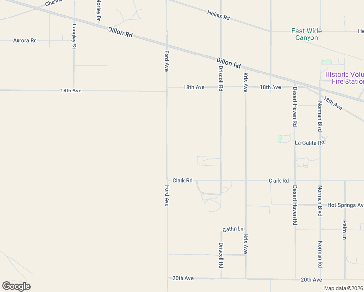 map of restaurants, bars, coffee shops, grocery stores, and more near 18588 Ford Avenue in Desert Hot Springs