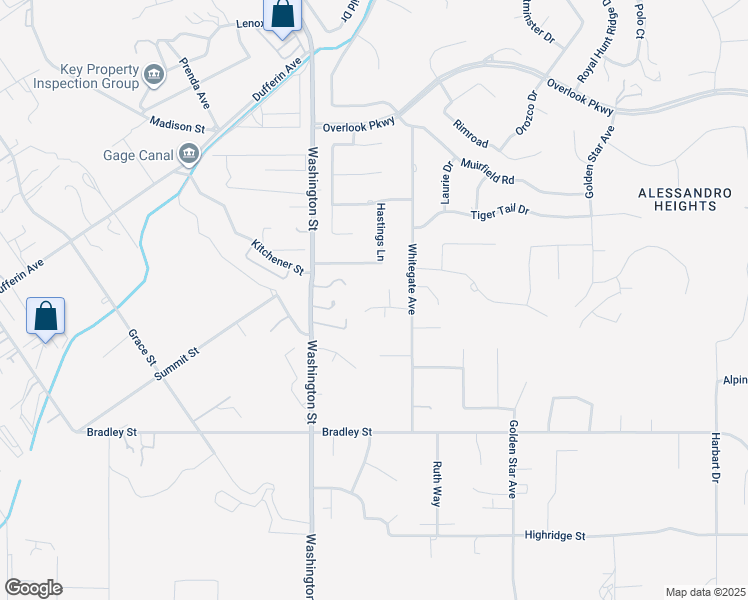 map of restaurants, bars, coffee shops, grocery stores, and more near 1515 Weston Way in Riverside