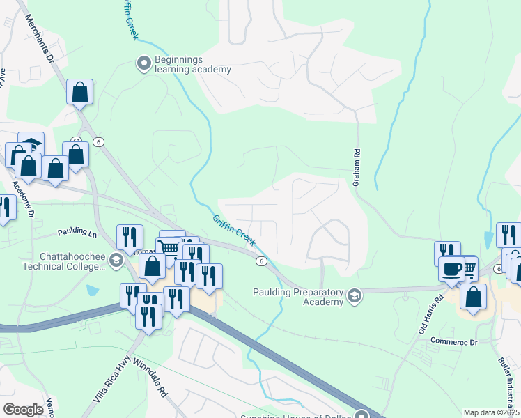 map of restaurants, bars, coffee shops, grocery stores, and more near 204 Hayes Park Drive in Dallas