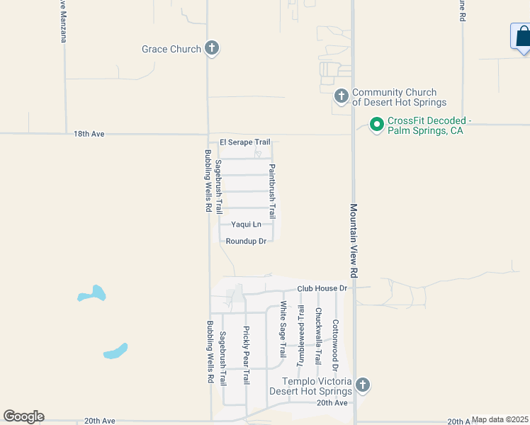 map of restaurants, bars, coffee shops, grocery stores, and more near 67709 Long Canyon Lane in Desert Hot Springs