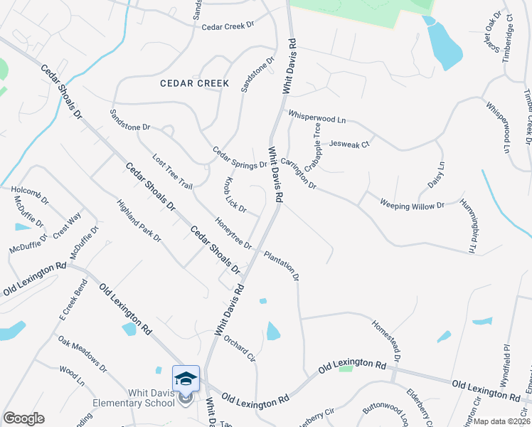 map of restaurants, bars, coffee shops, grocery stores, and more near 196 Knob Lick Drive in Athens