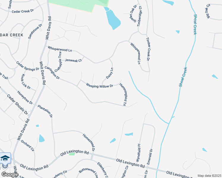 map of restaurants, bars, coffee shops, grocery stores, and more near 740 Weeping Willow Drive in Athens