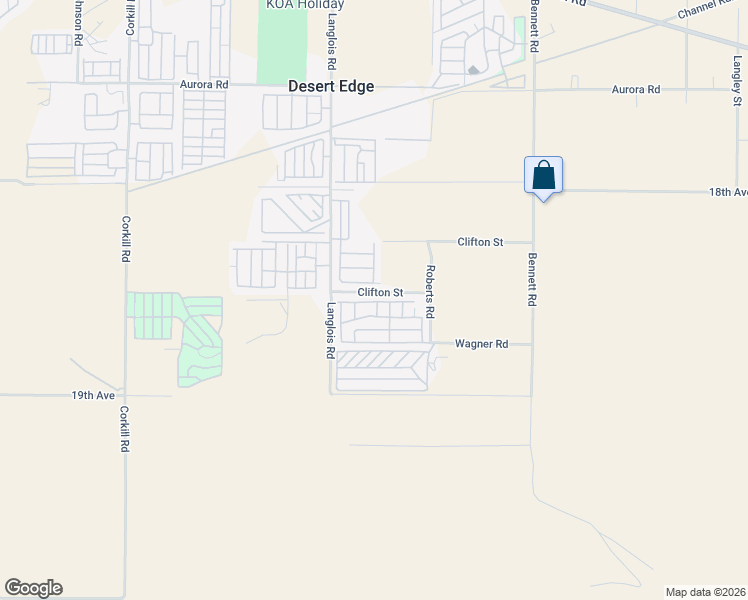 map of restaurants, bars, coffee shops, grocery stores, and more near 18555 Roberts Road in Desert Hot Springs