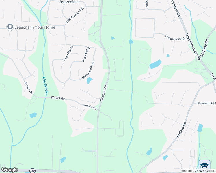 map of restaurants, bars, coffee shops, grocery stores, and more near 5249 Lockwood Lane in Powder Springs