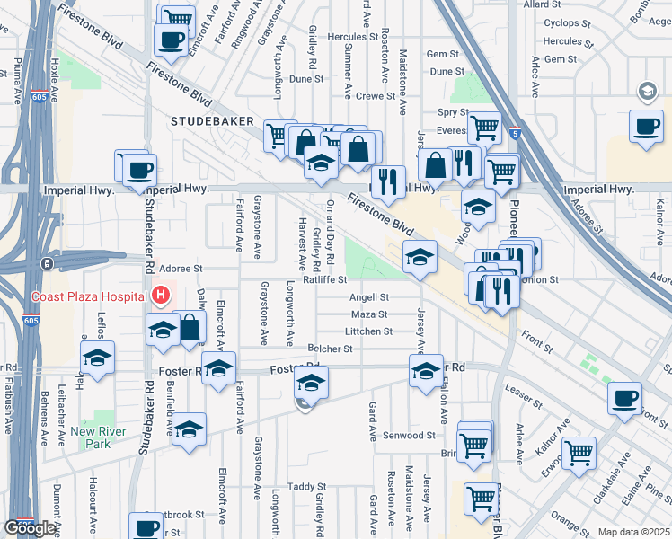 map of restaurants, bars, coffee shops, grocery stores, and more near in Norwalk