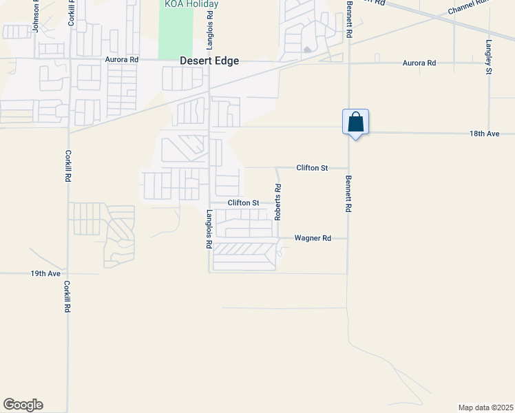 map of restaurants, bars, coffee shops, grocery stores, and more near Clifton Road in Desert Hot Springs