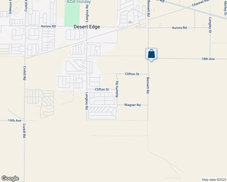 map of restaurants, bars, coffee shops, grocery stores, and more near 18555 Roberts Road in Desert Hot Springs