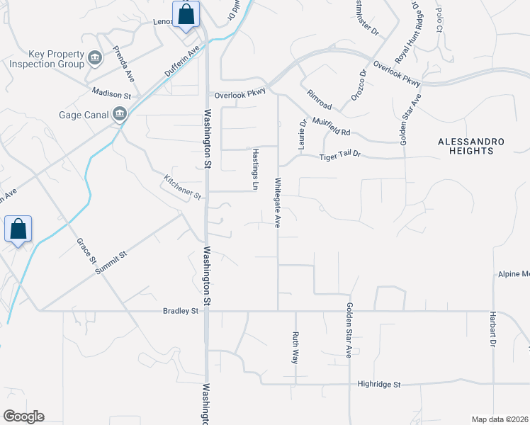 map of restaurants, bars, coffee shops, grocery stores, and more near 1505 Weston Way in Riverside