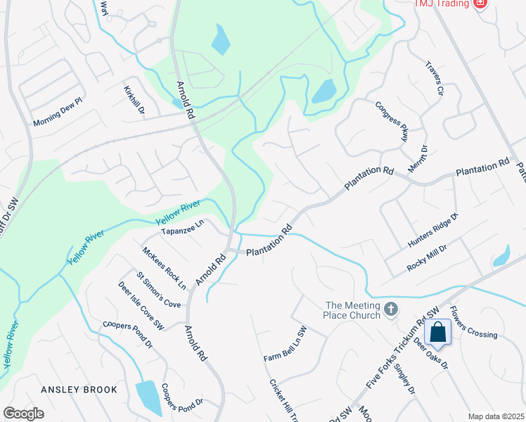 map of restaurants, bars, coffee shops, grocery stores, and more near 2235 Mint Julep Court in Lawrenceville