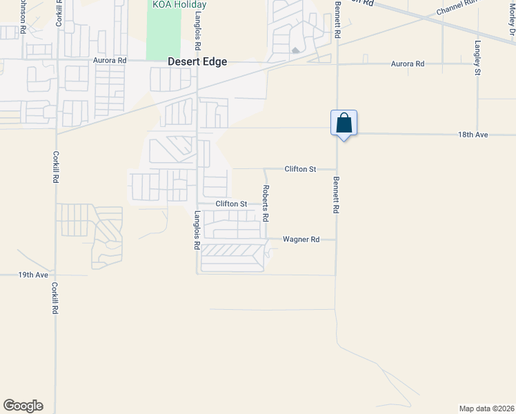 map of restaurants, bars, coffee shops, grocery stores, and more near Clifton Road in Desert Hot Springs
