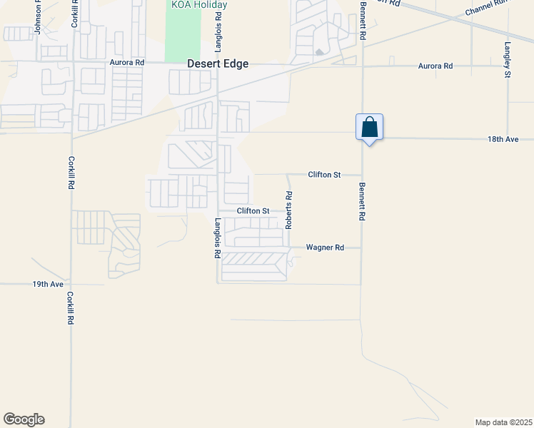 map of restaurants, bars, coffee shops, grocery stores, and more near Clifton Road in Desert Hot Springs