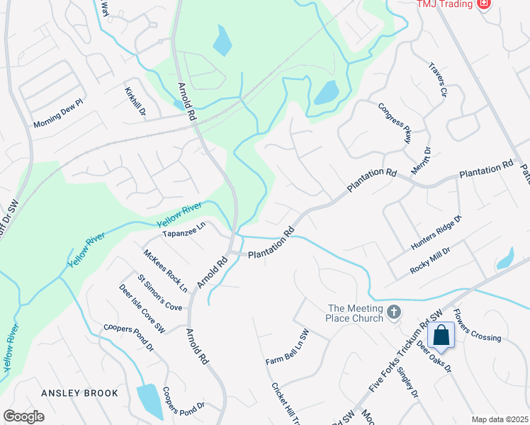 map of restaurants, bars, coffee shops, grocery stores, and more near 2235 Mint Julep Court in Lawrenceville
