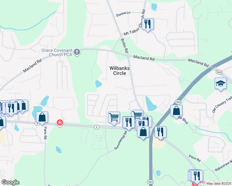 map of restaurants, bars, coffee shops, grocery stores, and more near 273 Topaz Drive in Dallas