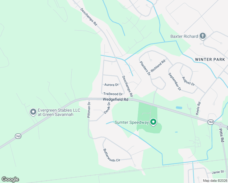 map of restaurants, bars, coffee shops, grocery stores, and more near 185 Trailwood Drive in Sumter
