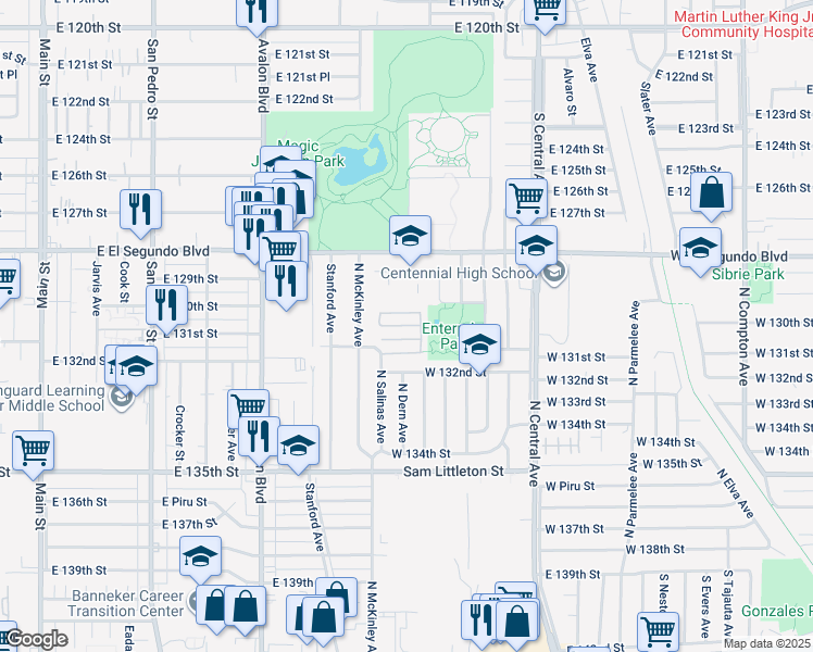 map of restaurants, bars, coffee shops, grocery stores, and more near 825 Sweetbay Lane in Los Angeles