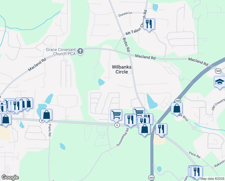map of restaurants, bars, coffee shops, grocery stores, and more near 223 Topaz Drive in Dallas
