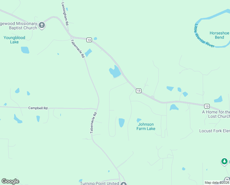 map of restaurants, bars, coffee shops, grocery stores, and more near 95 Sunny Meadows Drive in Locust Fork