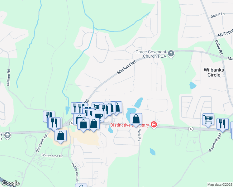 map of restaurants, bars, coffee shops, grocery stores, and more near 449 WI Parkway in Dallas