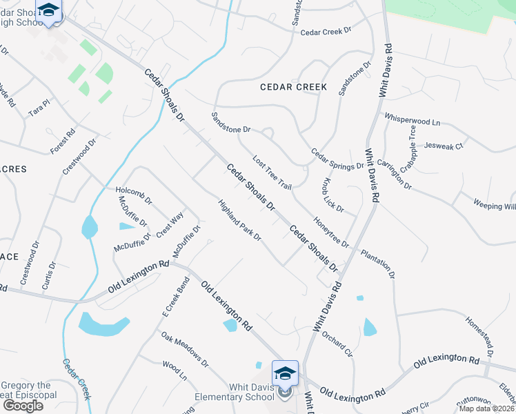 map of restaurants, bars, coffee shops, grocery stores, and more near 150 Bayberry Court in Athens