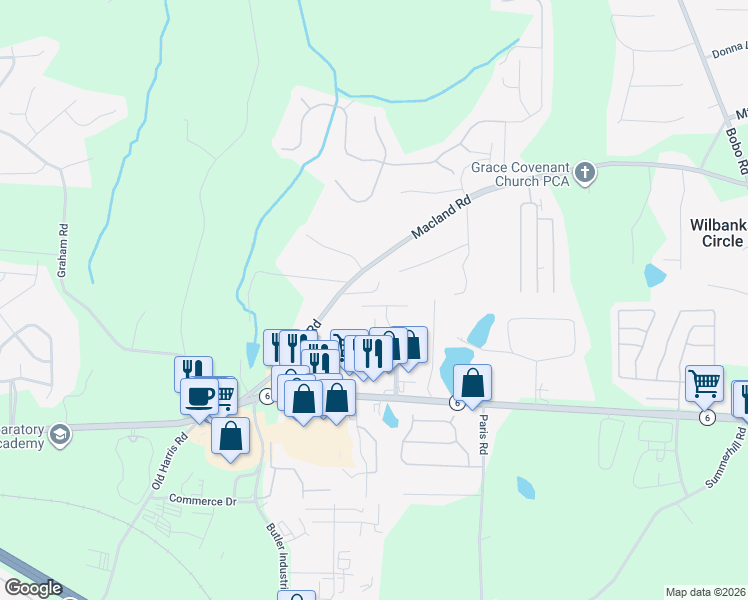 map of restaurants, bars, coffee shops, grocery stores, and more near 402 WI Parkway in Dallas