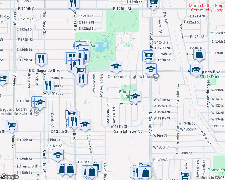 map of restaurants, bars, coffee shops, grocery stores, and more near 825 Sweetbay Lane in Los Angeles