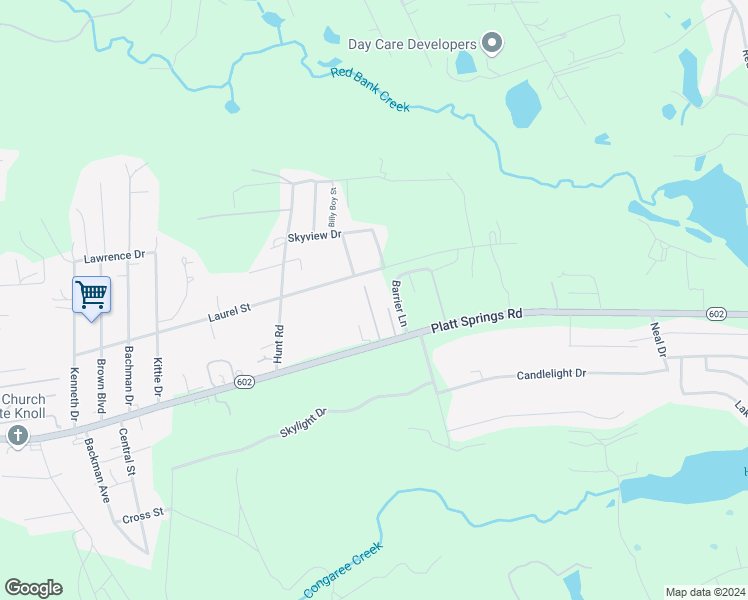 map of restaurants, bars, coffee shops, grocery stores, and more near 4944 Platt Springs Road in West Columbia