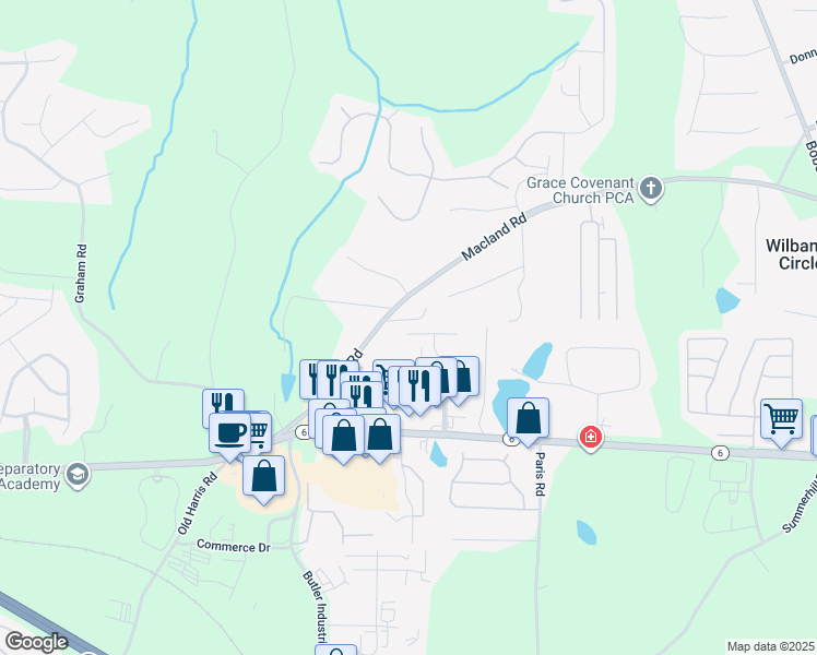 map of restaurants, bars, coffee shops, grocery stores, and more near 402 WI Parkway in Dallas