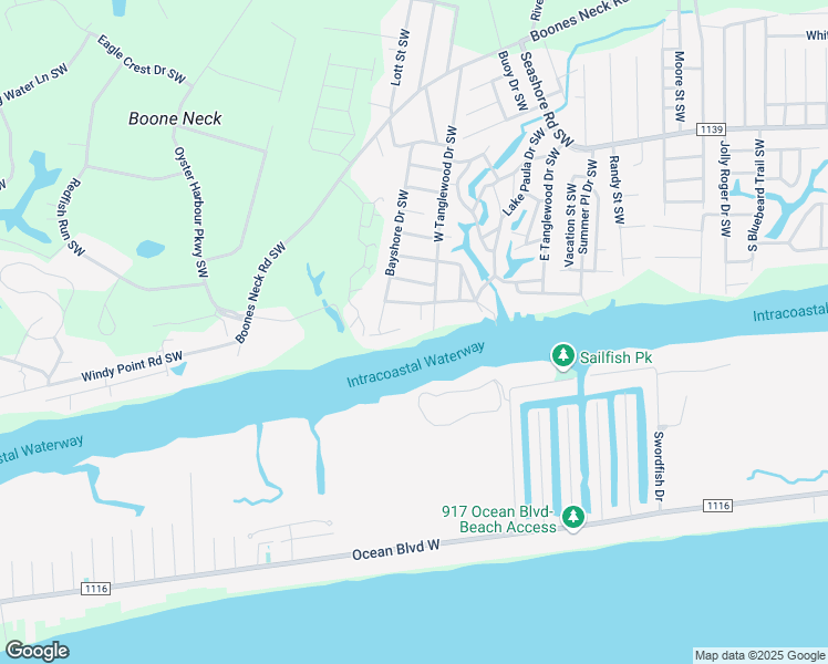 map of restaurants, bars, coffee shops, grocery stores, and more near 3201 Seacrest Avenue Southwest in Brunswick County