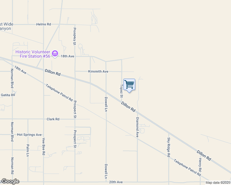 map of restaurants, bars, coffee shops, grocery stores, and more near Dillon Road in Riverside County