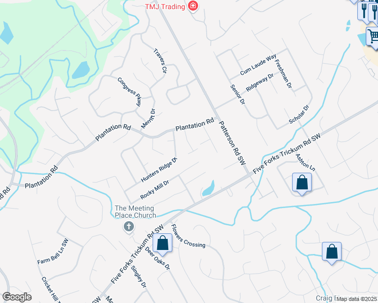 map of restaurants, bars, coffee shops, grocery stores, and more near in Lawrenceville