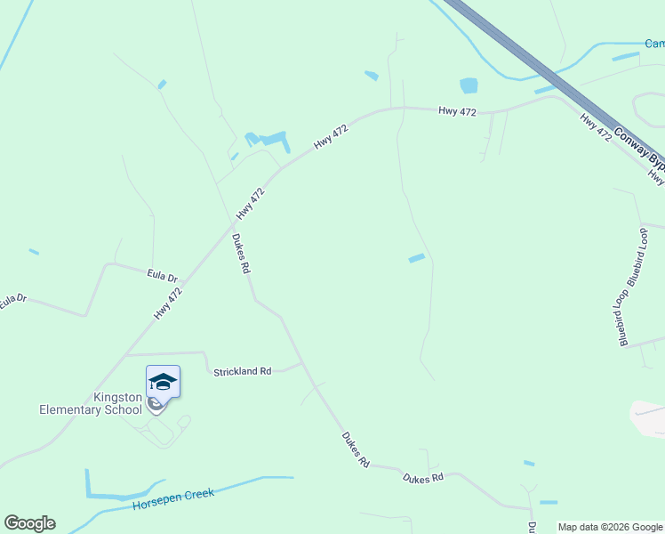 map of restaurants, bars, coffee shops, grocery stores, and more near 1585 Dukes Road in Conway